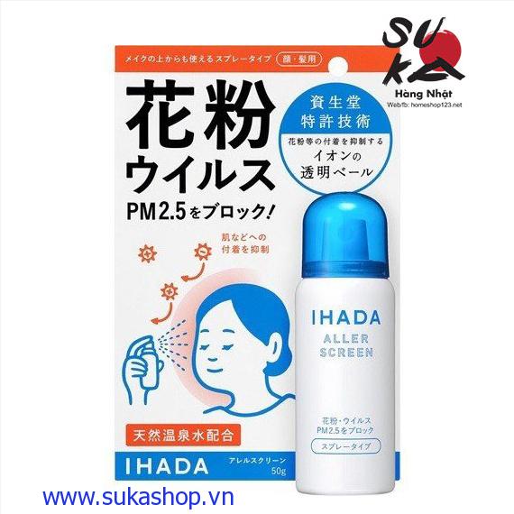 Xịt kháng khuẩn, bụi mịn PM2.5 Shiseido Ihada Nhật Bản