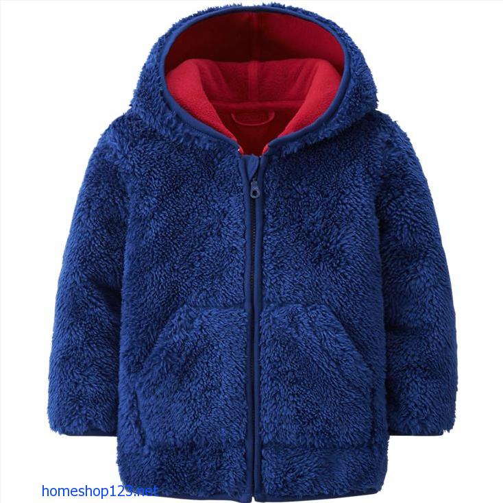 Áo lông cừu uniqlo siêu mềm, ấm, cute cho bé 68 Blue