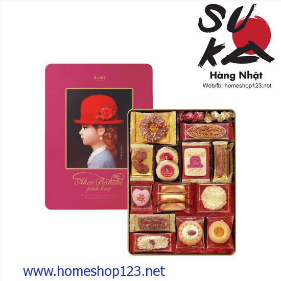 Bánh Quy Akai Bohshi Nhật Bản - Tổng Hợp Các Vị - Hộp Pink