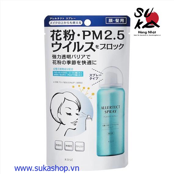 Xịt kháng khuẩn, chống bụi mịn PM 2.5 Kose Allertect Spray 50ml