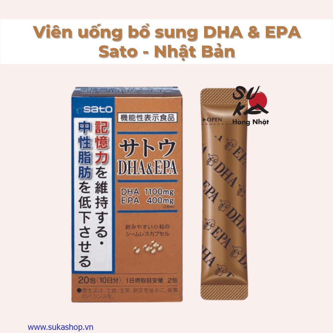 Viên uống bổ sung DHA & EPA Sato của Nhật DHA & EPA