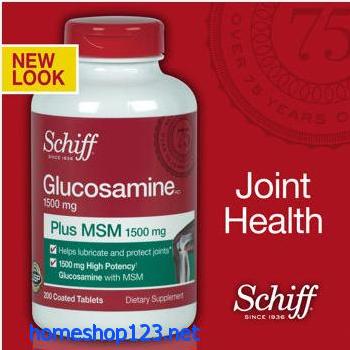 Schiff Glucosamine 200 viên công thức mới (loại mới nhất có bổ sung Joint Fluid)