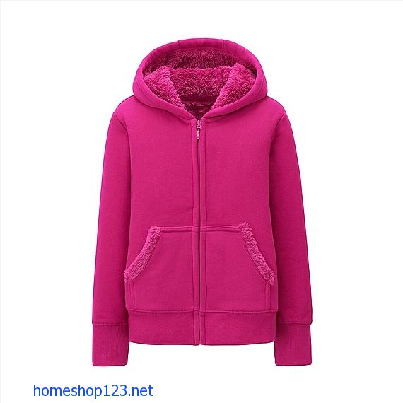 Áo khoác lót lông cừu Uniqlo cho bé gái 12 Pink