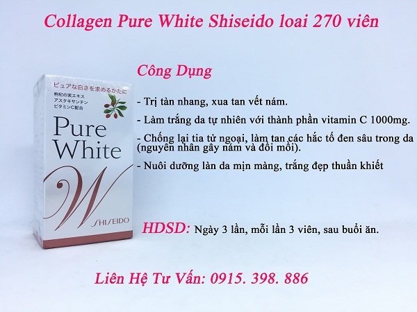 công dụng pure white shiseido