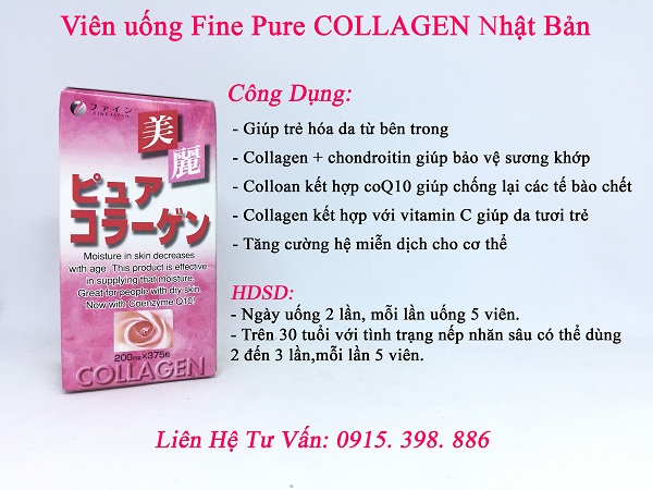 công dụng viên uống fine pure collagen nhật bản